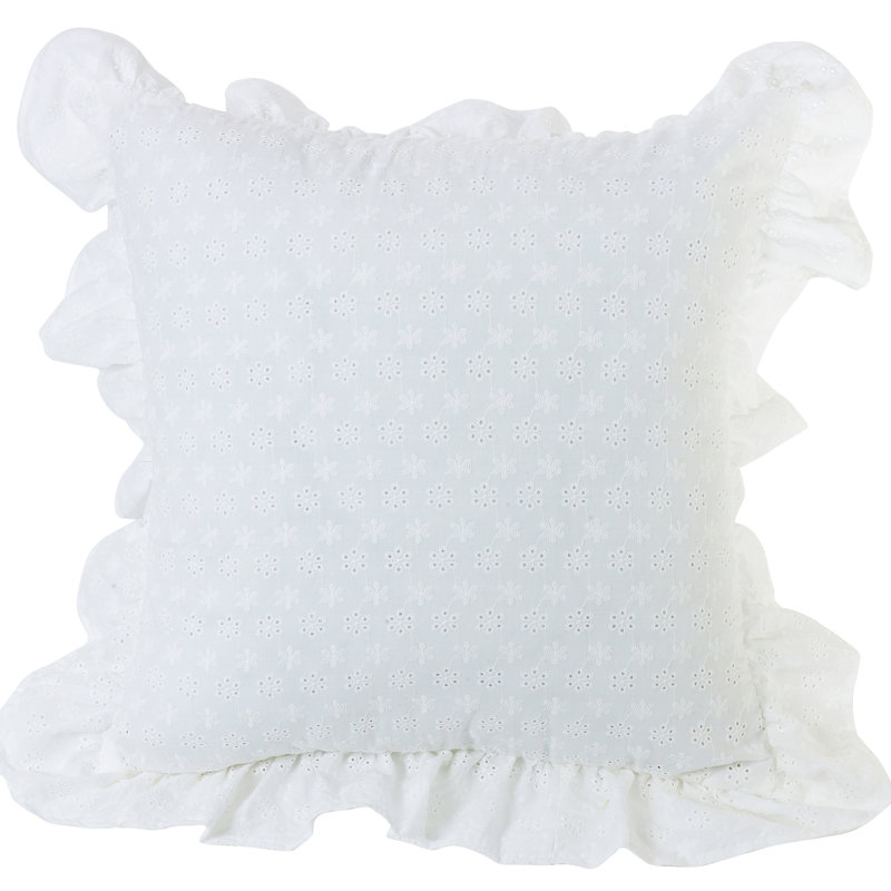 Red Barrel Studio Passyunk Ruffled Flange Eyelet Throw Pillow Wayfair